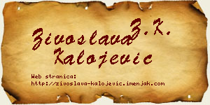 Živoslava Kalojević vizit kartica